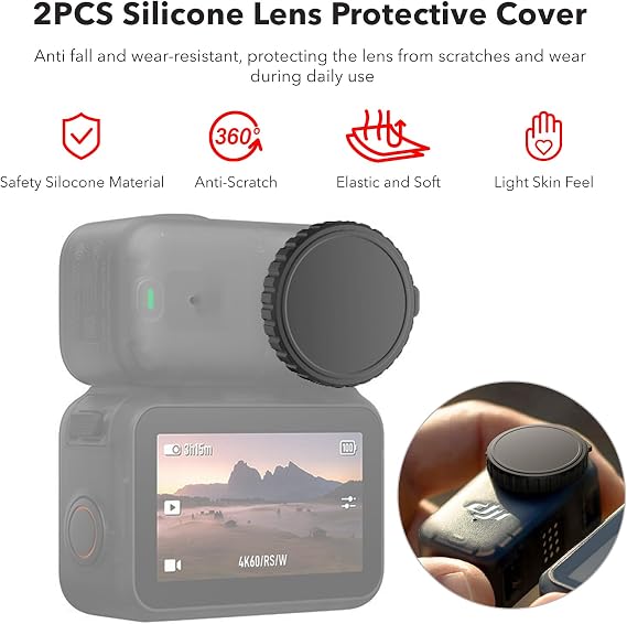 SYMIK Small Carrying Case for DJI Osmo Nano, Tempered Glass Screen Protectors Silicone Lens Cap Cover, Portable Compact Hard Shell Travel Case Bag for DJI OSMO Nano Accessories