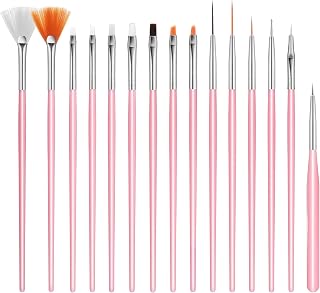15 PCS Cake Painting Brushes Pink Cookie Decorative Paint Brushes Food Safe Paint Brush Multifunction Sugar Cookie Decorating Brush Kit for DIY Fondant Candy Cakes Baking Painting Decorations Supplies