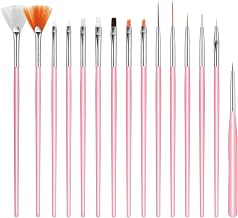 15 PCS Cake Painting Brushes Pink Cookie Decorative Paint Brushes Food Safe Paint Brush Multifunction Sugar Cookie Decorating Brush Kit for DIY Fondant Candy Cakes Baking Painting Decorations Supplies