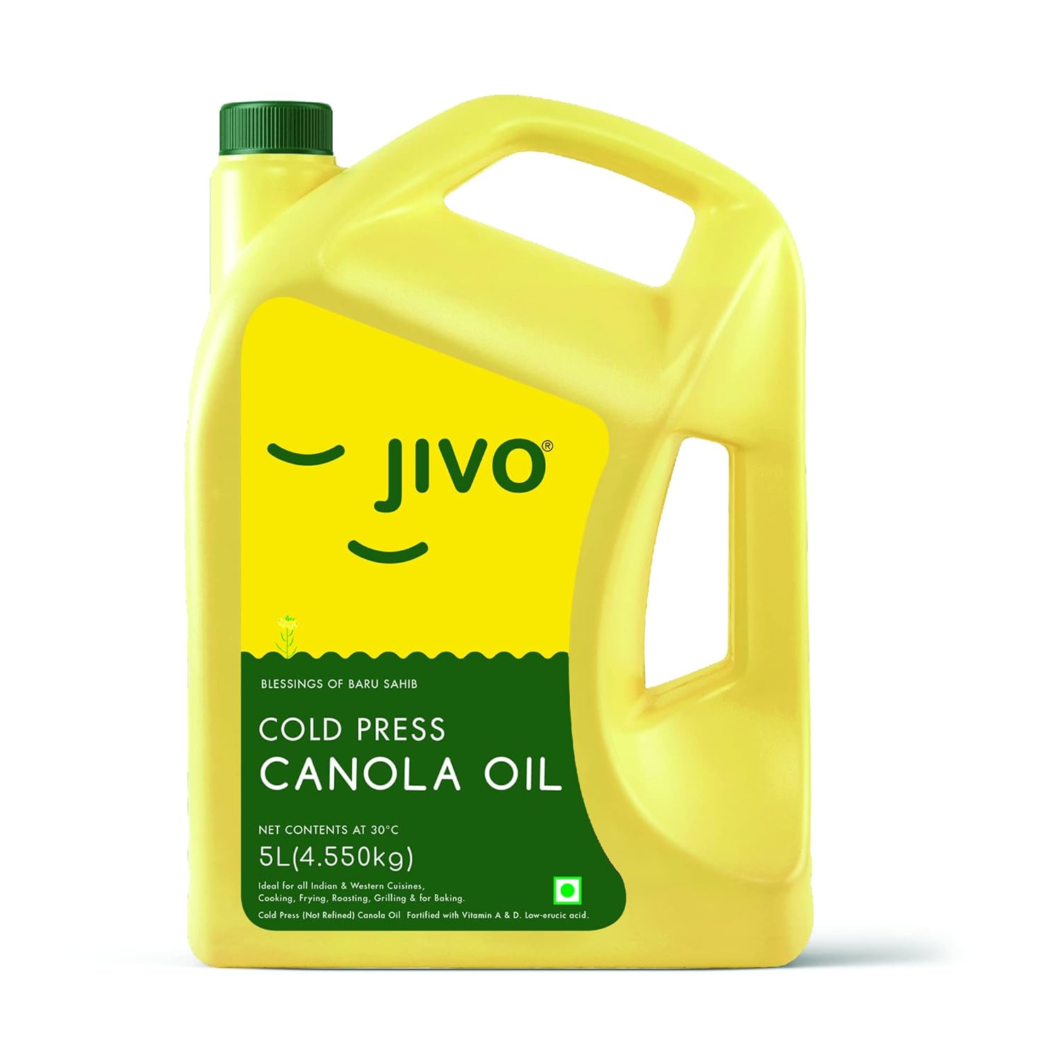 JIVO Canola Cold Press Oil ,Healthiest Cooking Oil 5 LTR (Pack of 1