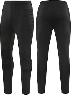 Kids Soccer Goalkeeper Pants with Hip & Knee Pads - Padded Goalie Pants for Boys Youth Sizes 4-15 Years