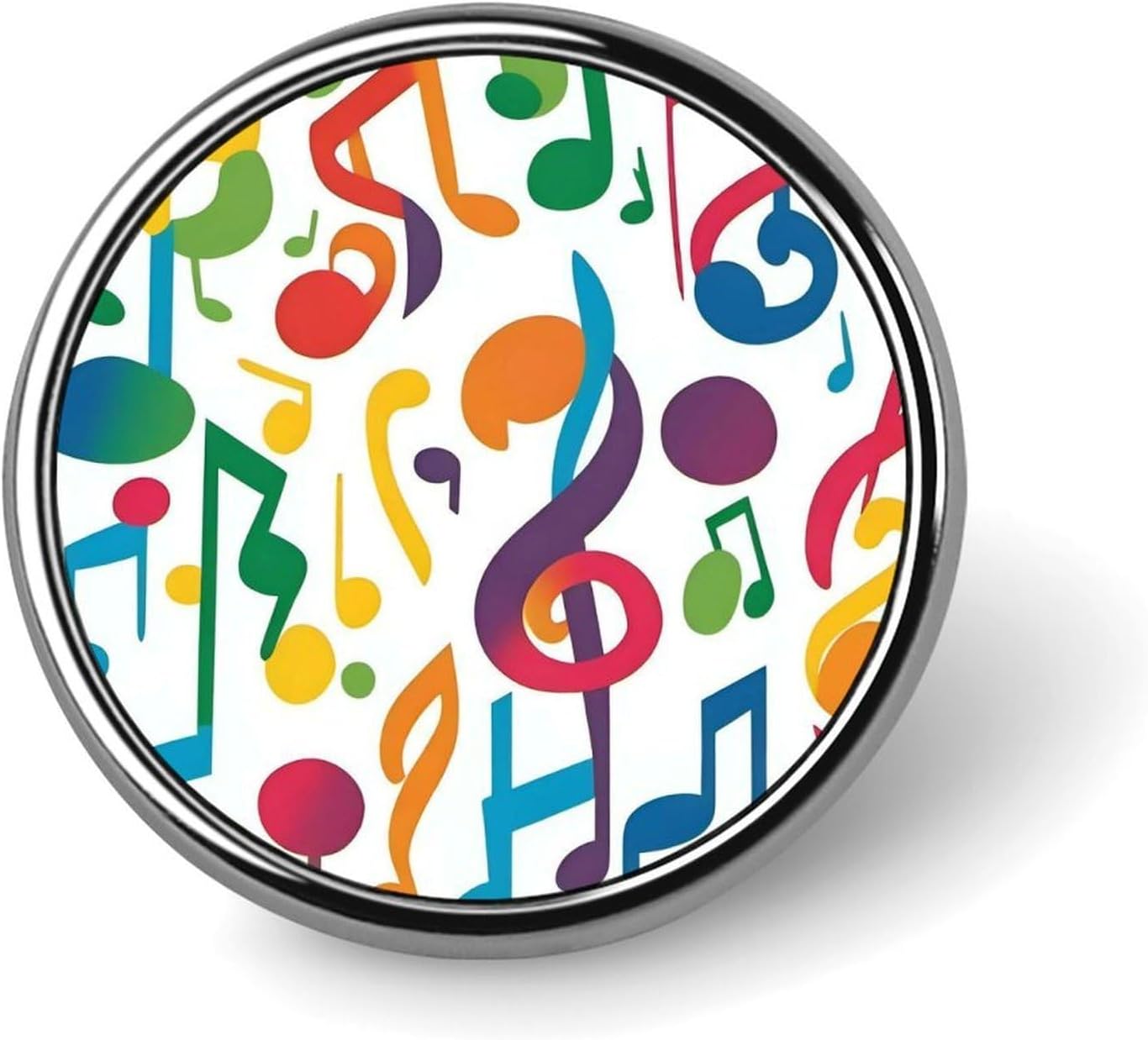 Colorful Music Notes Round Badge Pin Funny 1 Inch Button Brooch Lapel Pins Fashion Hat Shirt Pin Tie Tack Pinback Buttons Badge Party Supplies Decor Badges For Clothing Coat Hat Dress For Men Women