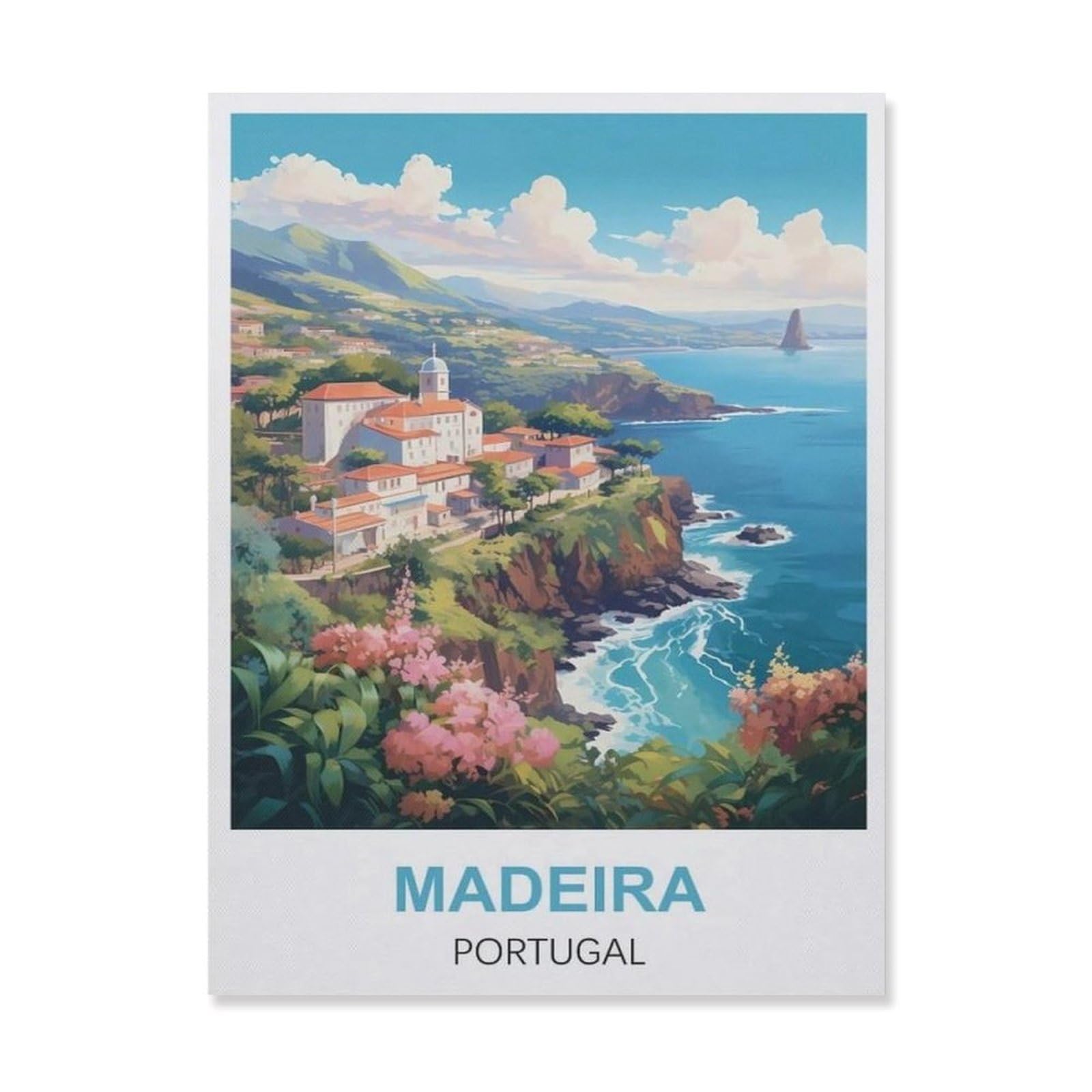Funny Bathroom Wall Decor Signs，Madeira Portugal(30x40cm）