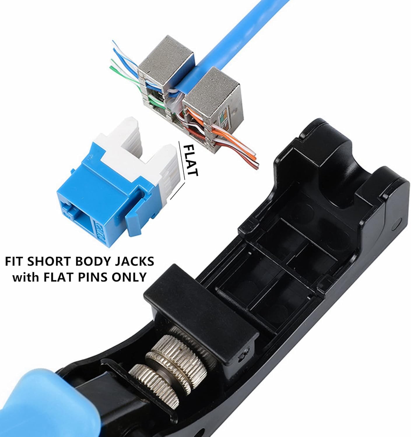 Outils Keystone Pour Terminaison De Vitesse CoudéE, Pince à Sertir Rj45 Outil De PoinçOnnage Keystone Jack 90°/180 °, Outil De Terminaison De Vitesse Coudé Pour Modules RéSeau Cat5 Cat6