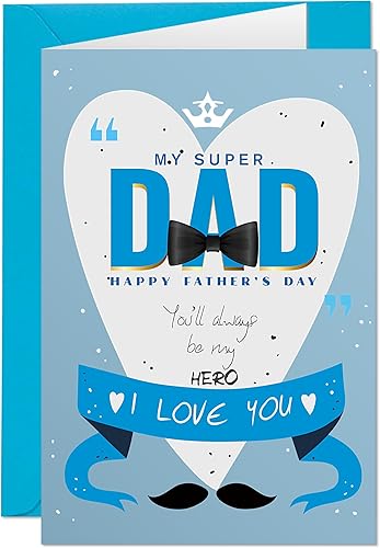 Regalos para el día del padre, tarjeta del día del padre, regalos para papá para el día del padre de hija, hijo, niños, esposa, tarjetas del día del