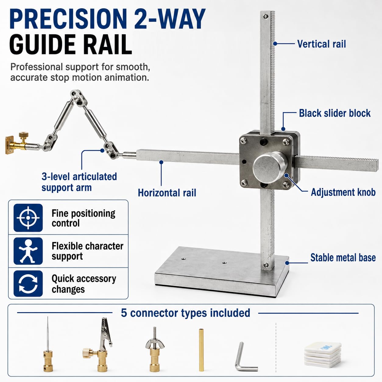 TsoLay Kit di Armature per Stop Motion con 5 Connettori per Animatori, Rigging E Avvolgitore per Animazione Stop Motion, Time-Lapse, Fotografia di Prodotti E Progetti Creativi. 26CM