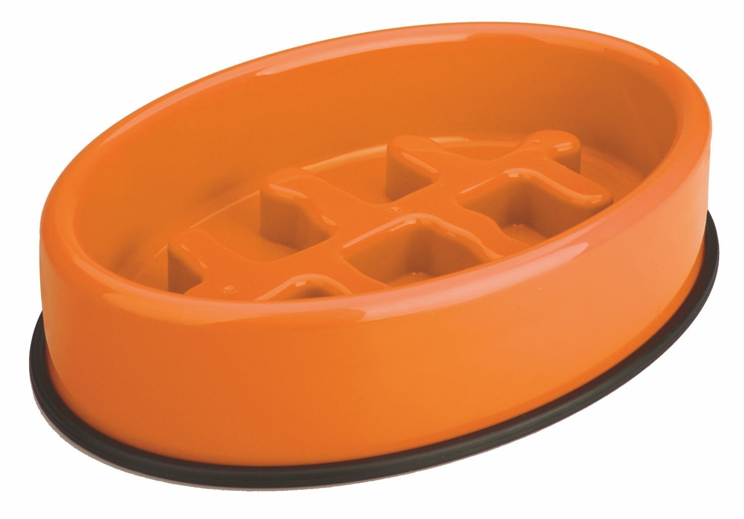 M-Pets Fishbone Yavaş Yeme Mama Kabı 1200ml Orange