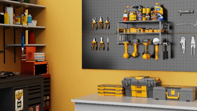 Mophorn Scaffale Da Parete Per Utensili Elettrici, Organizzatore A 4 Livelli Con Supporti Per Trapano E Porta Cacciavite Ideale Per Attrezzature Da Garage E Officina 89997220