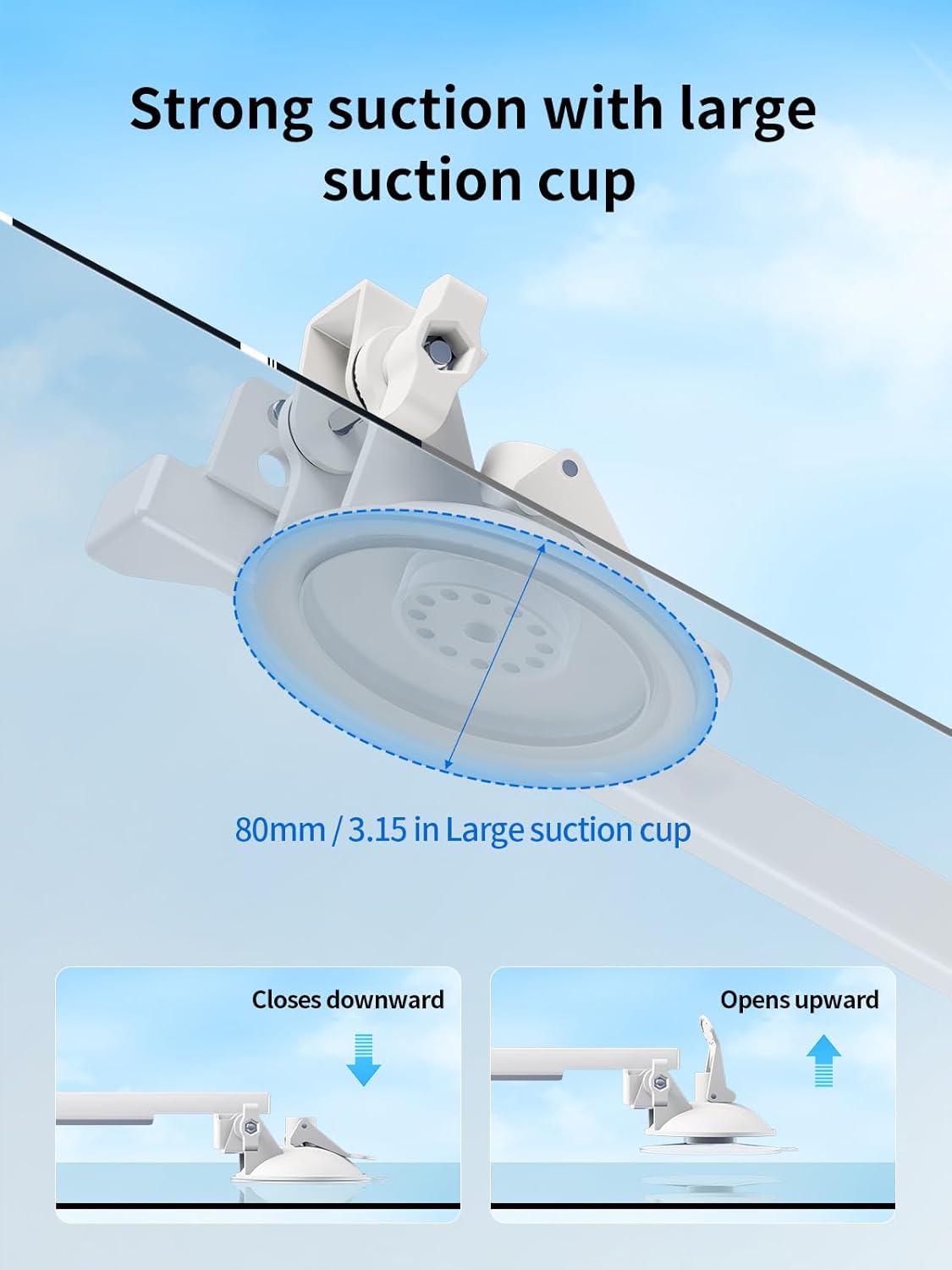 PeakDo Starlink Mini Car Suction Cup Mount with Large Suction Cup, 180° Rotatable Metal Mount for Car Roof, Windows, Strong Grip for Stable Satellite Signal on RVs, Boats, and Road Trips