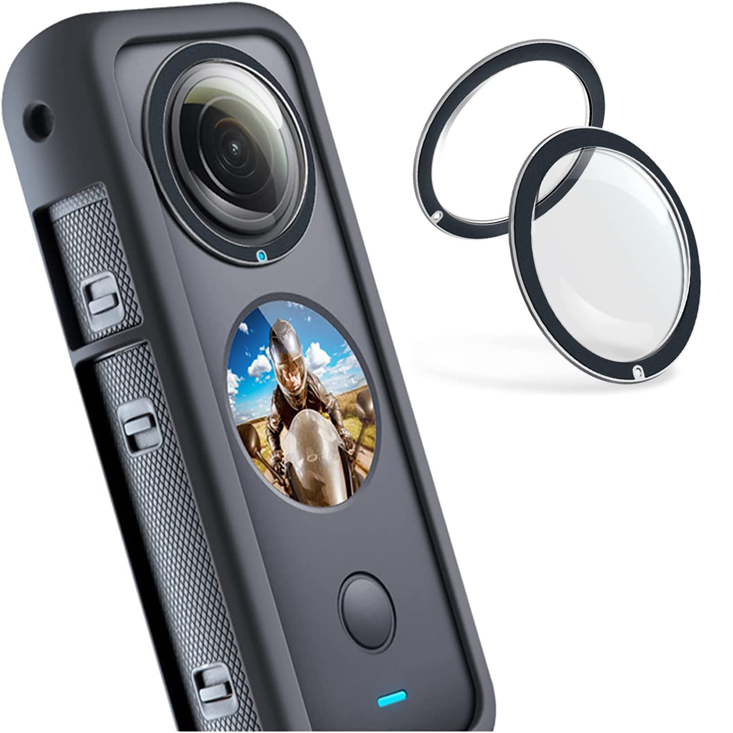POFET Dual Lens Guards per Insta360 One X2 Custodia Protettiva per PC per Insta 360 One X2 Accessorio per Action Camera panoramica