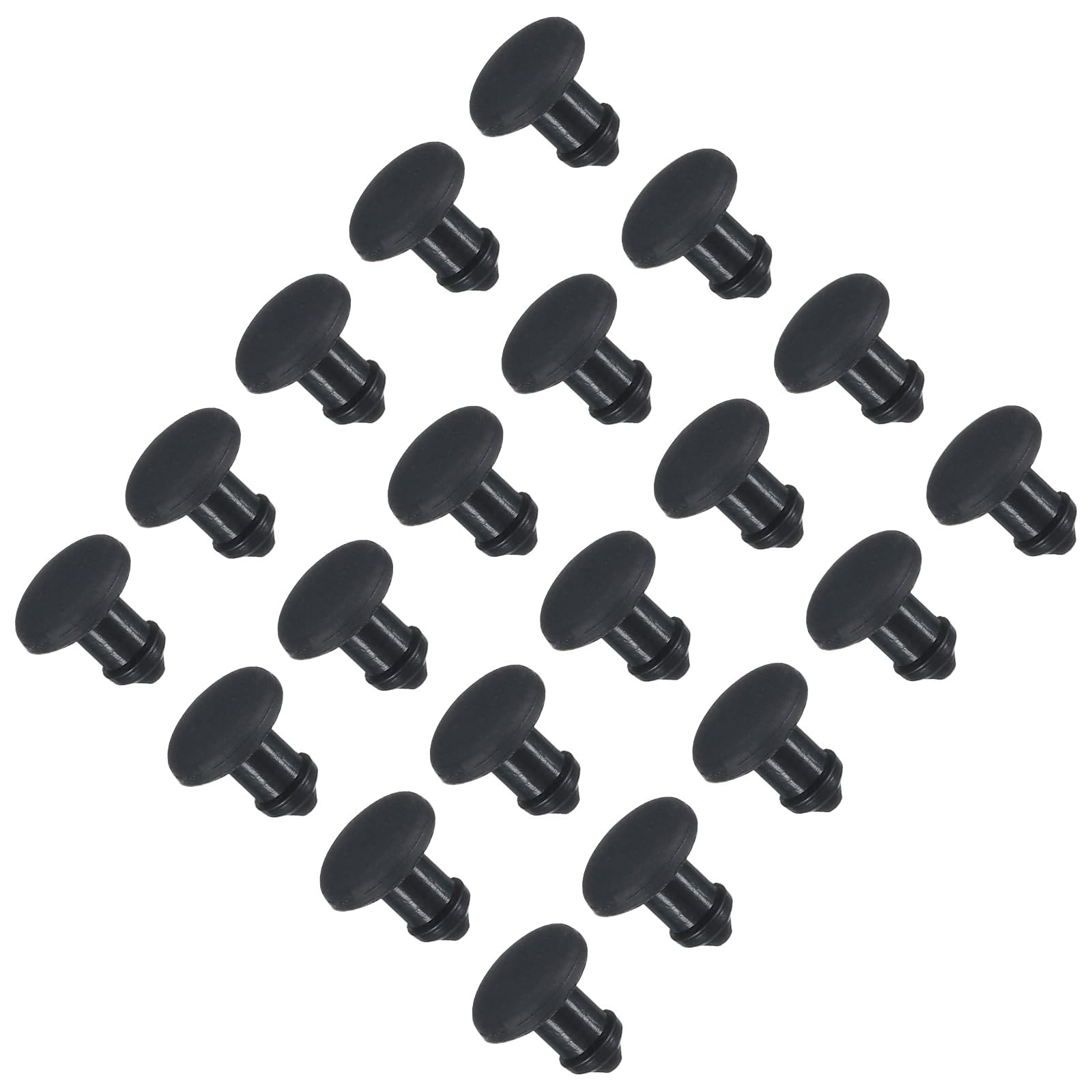 TOP-VIGOR 30Pcs Silicone Snap in Locking Hole Plugs, 2.5mm Diameter Hole Stoppers, Rubber Panel Seal Cover Flush Type Panel Round for Kitchen Rubber Bulkheads Waterproof Sealing Plugs, Black โ image 1