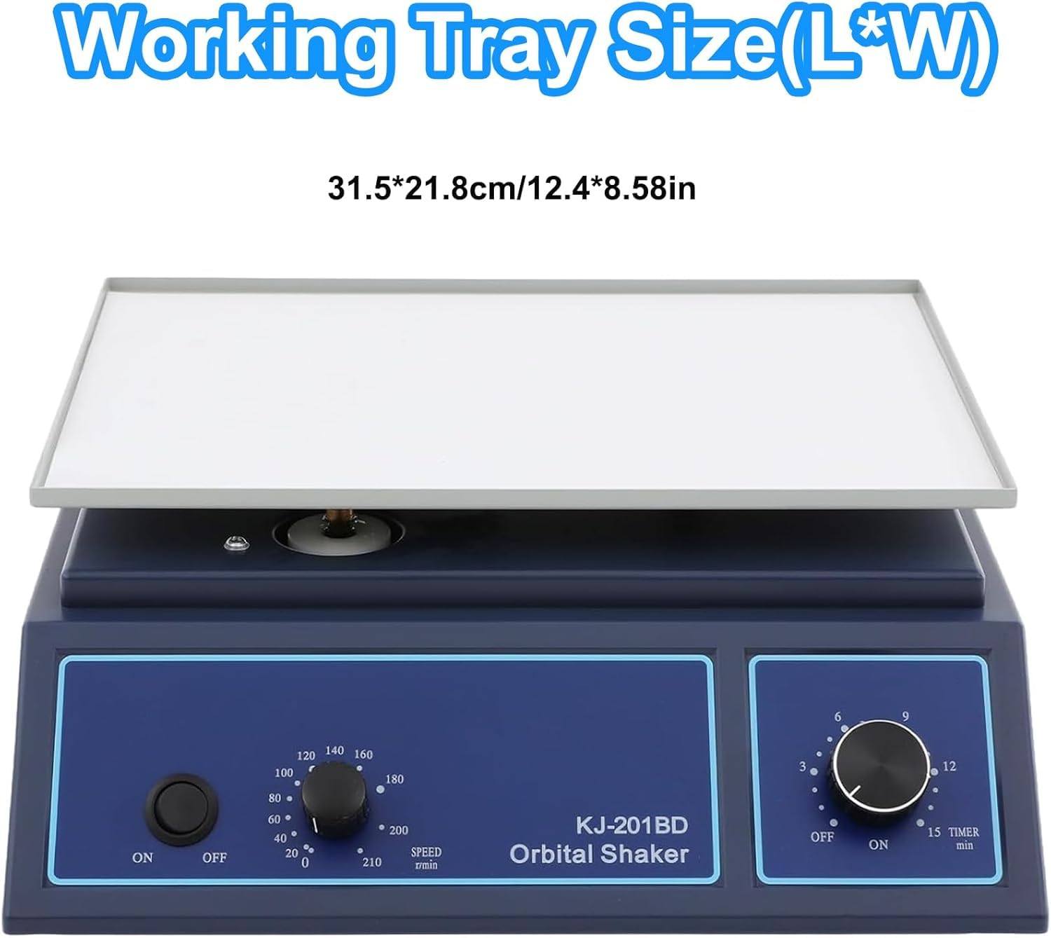 Agitador rotador horizontal de laboratorio, agitador orbital con velocidad ajustable de 20 a 210 RPM, capacidad de carga máxima de 1 kg, modos de funcionamiento temporizado y continuo para mezclar y
