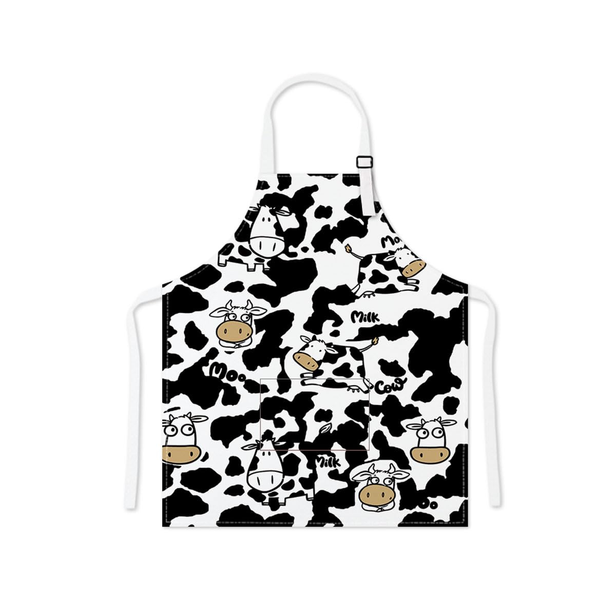 Winsation Cow Kids Apron with Pocket, Adjustable Toddler Apron for Cooking Baking Painting Gardening for Kids Age 6-12 — image 1