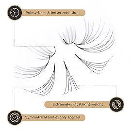 LASHVIEW 1000 Premade Volume Eyelash Extensions Mixed Tray 5D D Curl Premade Lash Fans Pointed Handmade Thin Base (5D-0.07D,9-16mm)