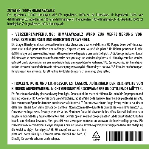 Alpi Nature Himalaya Salz fein 1kg, rosa Salz aus den Khewra-Salzminen in Punjab, Pakistan, Kristallsalz Himalaya