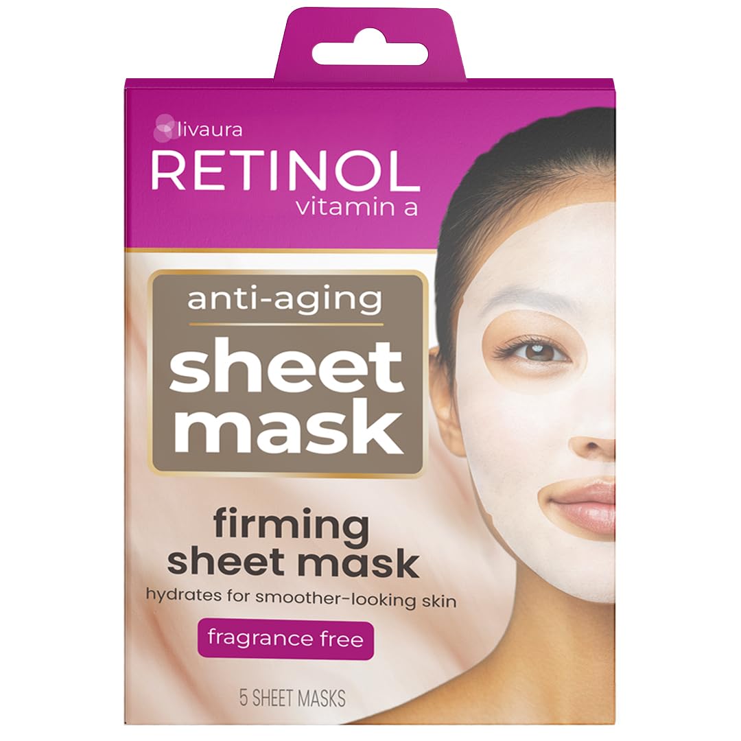 Maschera al Retinolo Anti-aging – Trattamento Idratante da 15 Minuti Ricco di Vitamina E e Collagene per Rassodare il Viso – Esfolia Migliorando Notevolmente l’Aspetto e Riducendo Pieghe e Rughe