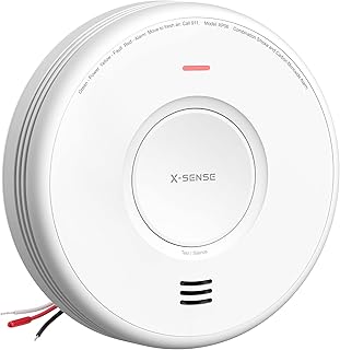 X-Sense AC Hardwired Combination Smoke and Carbon Monoxide Detector, Hardwired Interconnected Smoke and CO Detector Alarm with Replaceable Battery Backup, XP06, 1-Pack