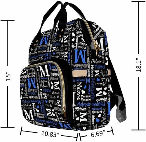 Miniatura 6 de Artsadd Bolsas de pañales personalizadas con nombre personalizado Monogram Backpack Baby Shower Regalos, Estampado 33, Mochilas Daypack