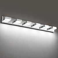 Vista 42 de SineRise - Lámpara LED para tocador de baño - Moderna lámpara regulable de acrílico con acabado blanco mate para iluminación de pared sobre