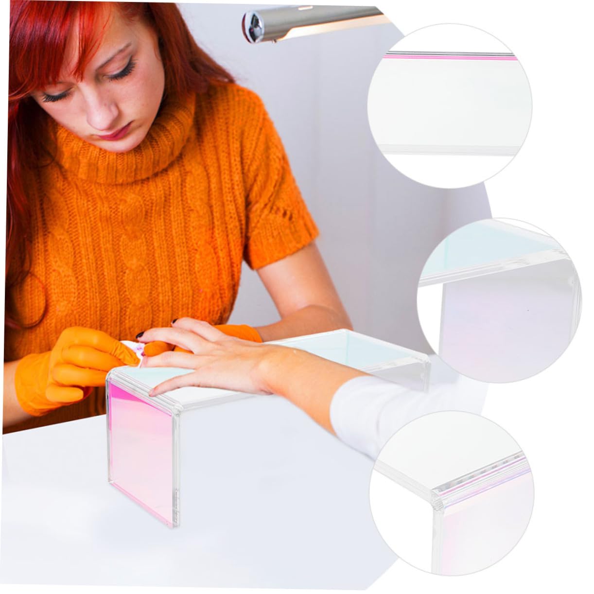 Cuscino Poggiamano Manicure in Acrilico, Supporto Unghie | Uso in Salone e Lavorazioni Manicure, Sostegno per Polso, Aiuta a Rilassare la Muscolatura Rigida