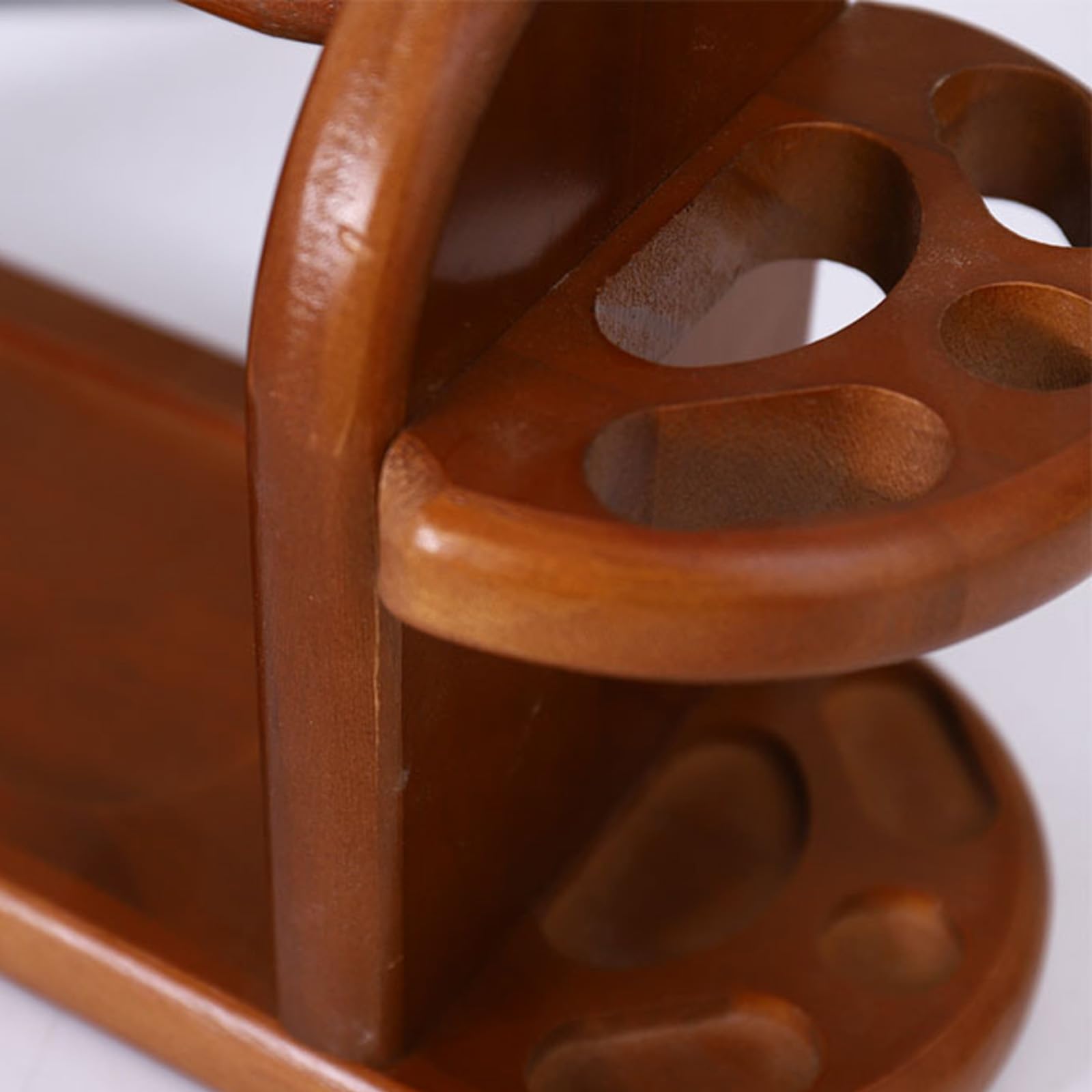 RoseFlower Supporto per Filato, Supporto per gomitolo di Legno Rosso Naturale, Portafilo in Legno con meccanismo Rotante, Regalo per Donne anziane