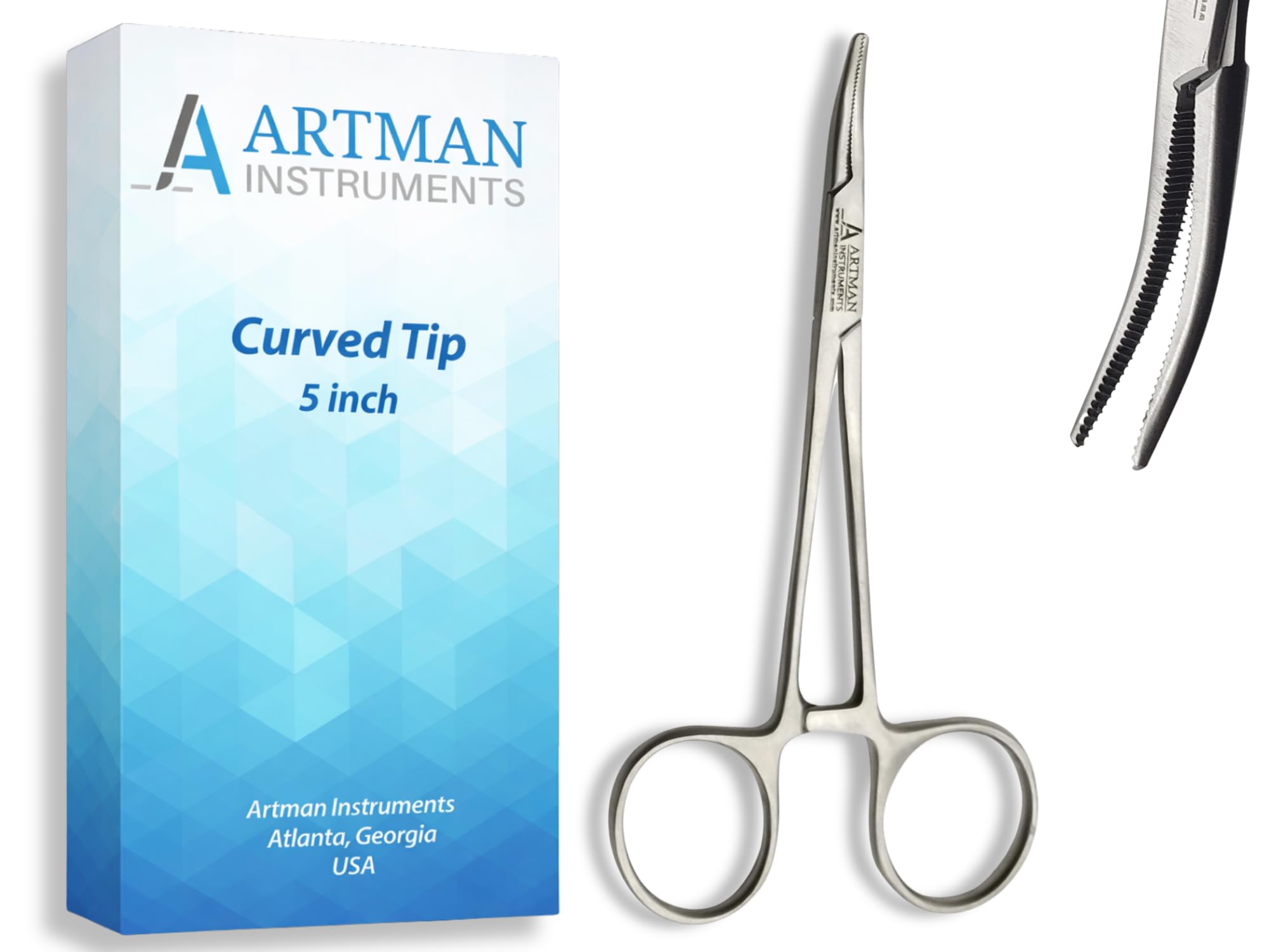 Hemostat Curved 5 inches Stainless Steel Locking Tweezer Clamps, Precision Hemostats for Nurses, Fishing Forceps, Crafting, Hobby Use, Surgical Clamps, Artery Forceps