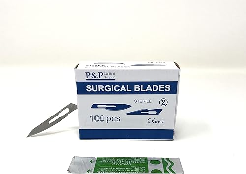 Miniatura 7 de P&P Medical Surgical - Cuchillas de bisturí quirúrgicas desechables, tamaño 36, acero al carbono de alta calidad, 2.1% 10xx envueltas