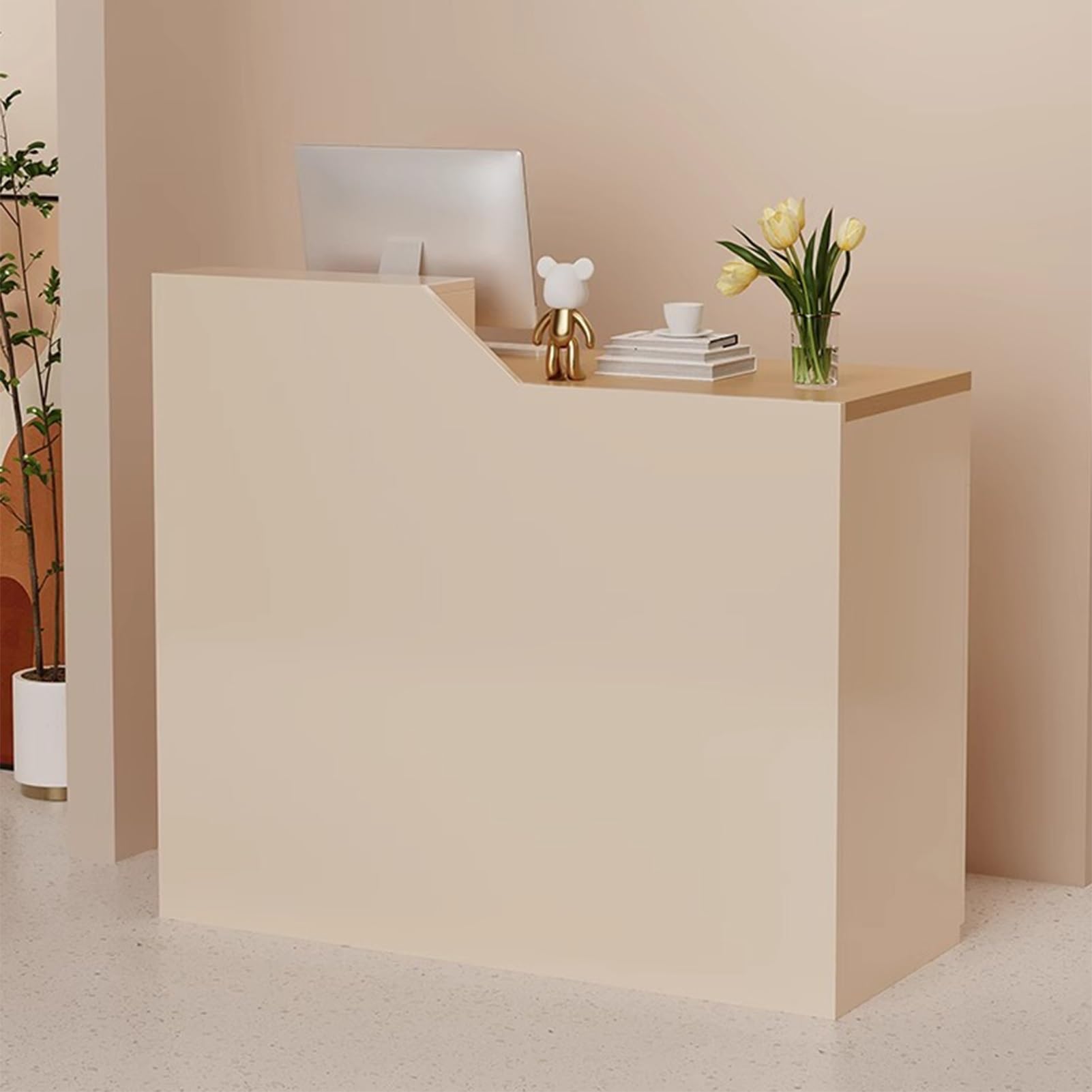 WYYDHGBFWooden Checkout Counter Reception Desk with Drawers for Beauty Salon Supermarket Convenience Store