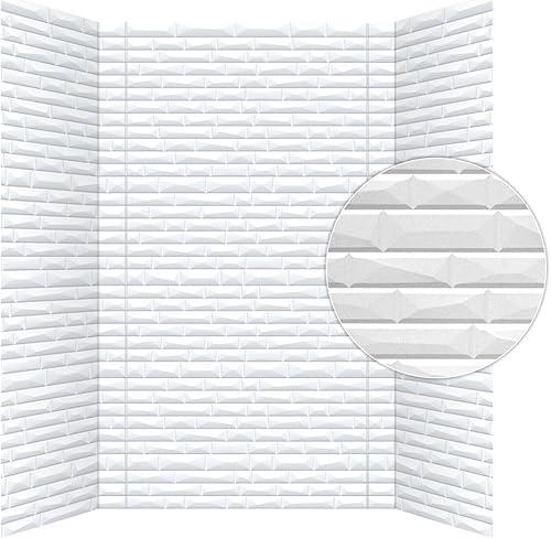 From Plain To Beautiful In Hours 133-VISTA-KIT Vista - Paneles de pared para bañera y ducha, color blanco brillante, 96 pies cuadrados