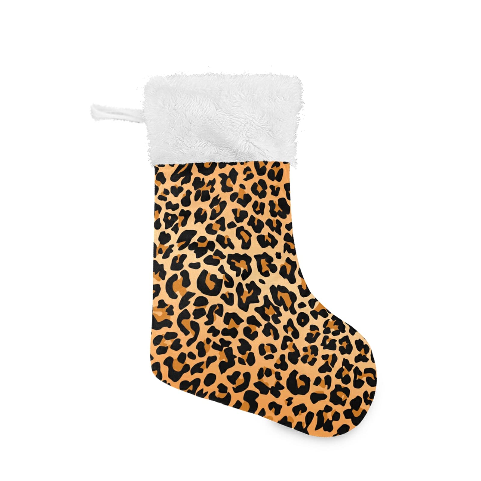 xigua Christmas Stocking 1PCS,Leopard Print Big Xmas Hanging Stocking for Gift Holder Mantel Decoration Party Xmas Holiday Ornament