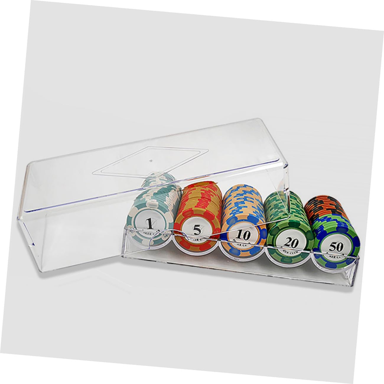 VICASKY 2pcs Poker Chips Storage Organizer Chips Case Boys and Girls Storage Box