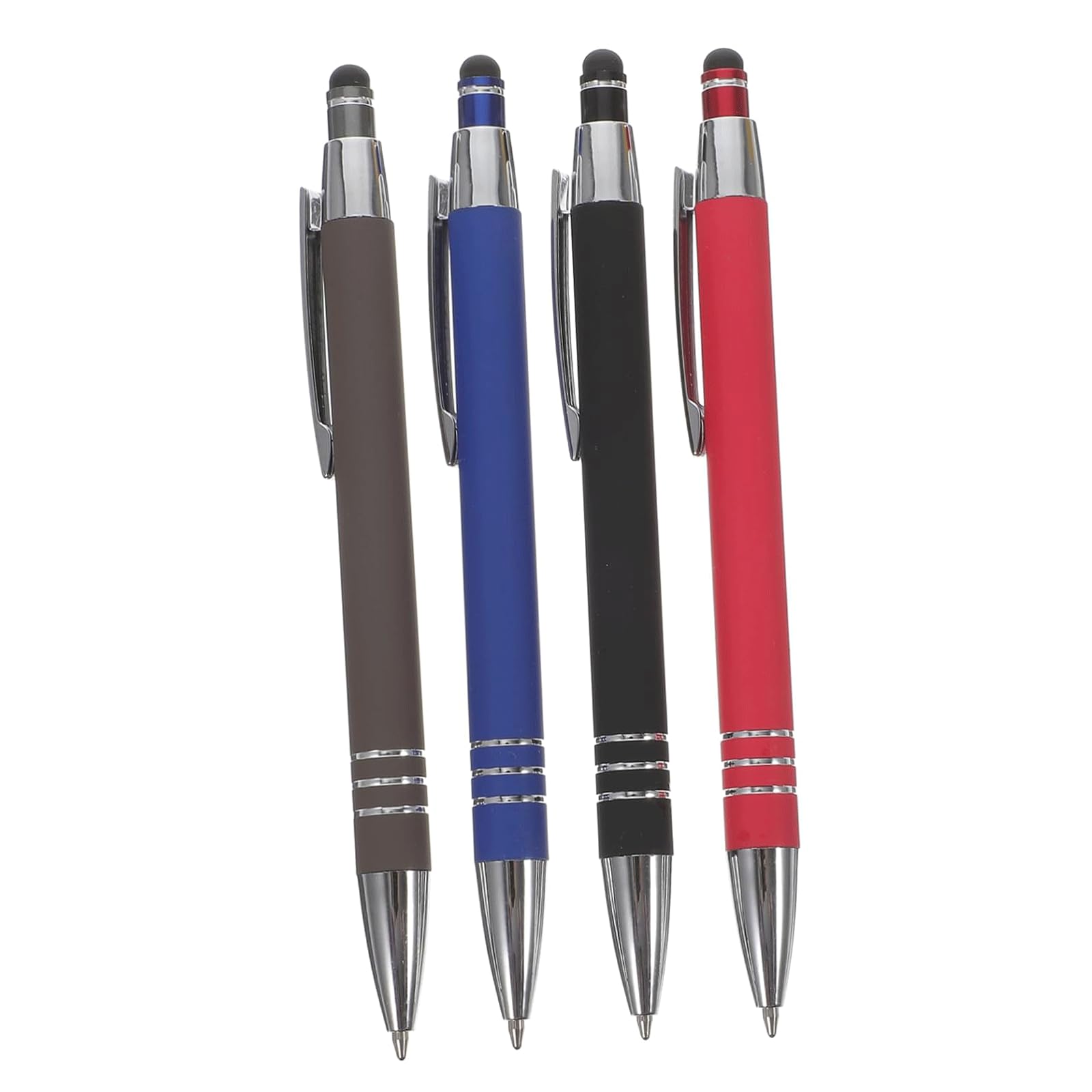 Penna a sfera, penna a inchiostro neutro Confezione da 4 penne a sfera con inchiostro gel in metallo retrattile multicolore 14x1,2x1,2 cm