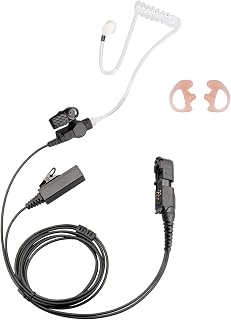 Kymate XPR3300e Earpiece with Mic for Motorola XPR3000 3000E XPR3300 XPR3500 XPR3500E Two Way Radio Headset Security Acoustic Tube Surveillance Headphone Walkie Talkie