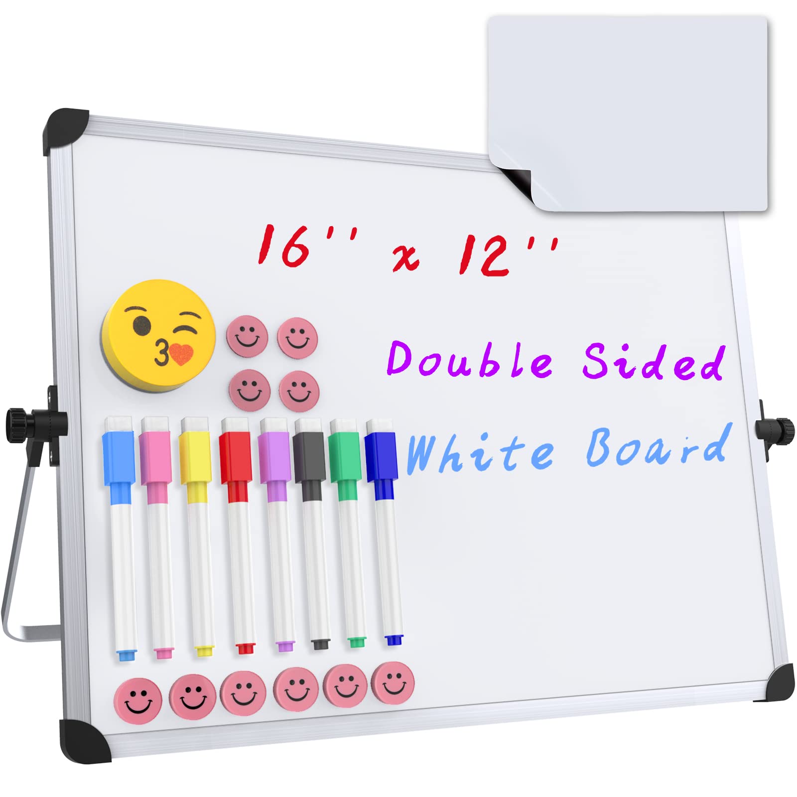 Buy Delidigi Dry Erase White Board with Stand, 16"X12'' Double Sided