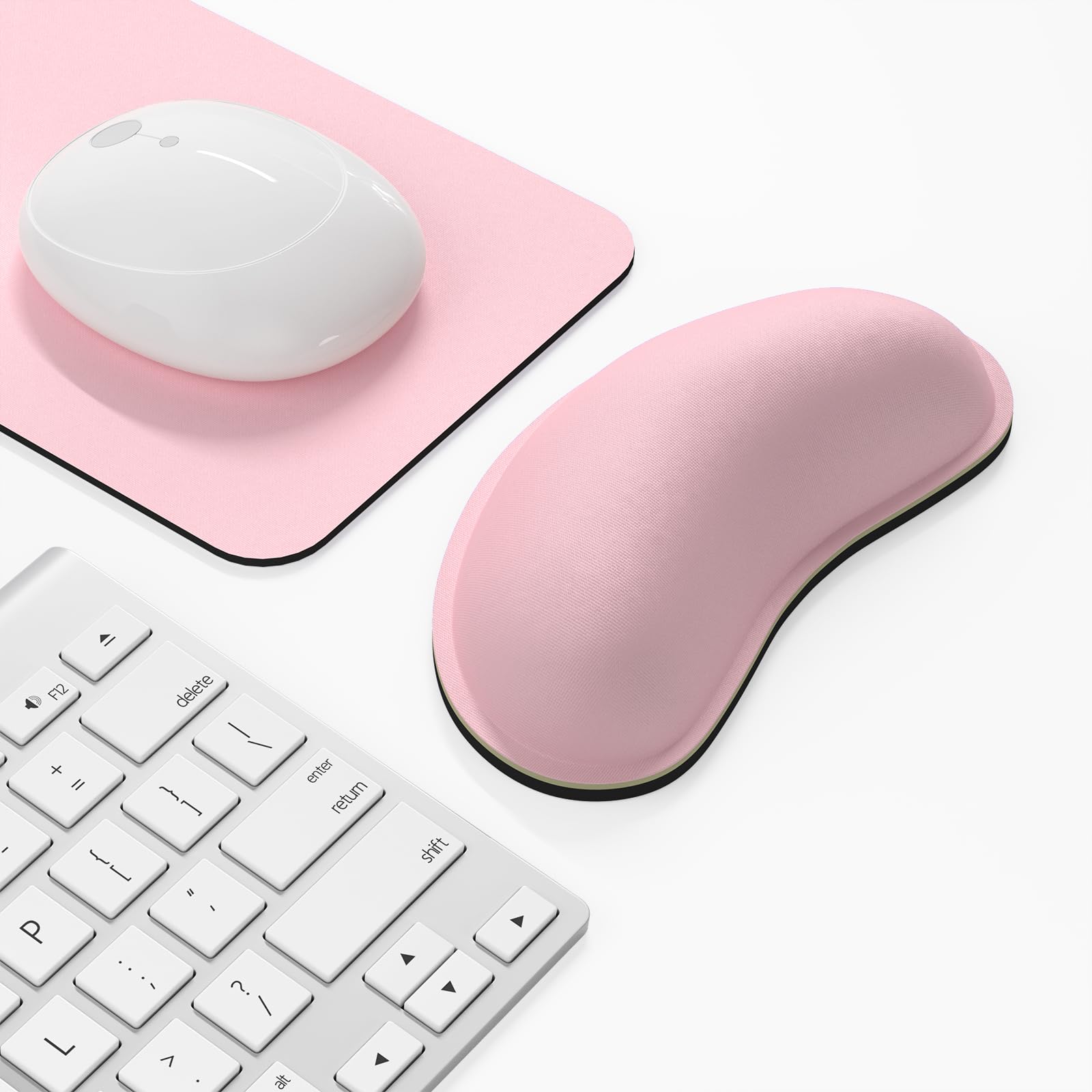Dapesuom Maus-Handgelenkauflage, niedliches Ergonomisch Memory-Schaum Handgelenkstütze Pad für Computer-Schreibtischunterlagen, Maus-Handgelenk-Pad für Büroarbeit und Laptop, Computer, Hellrosa