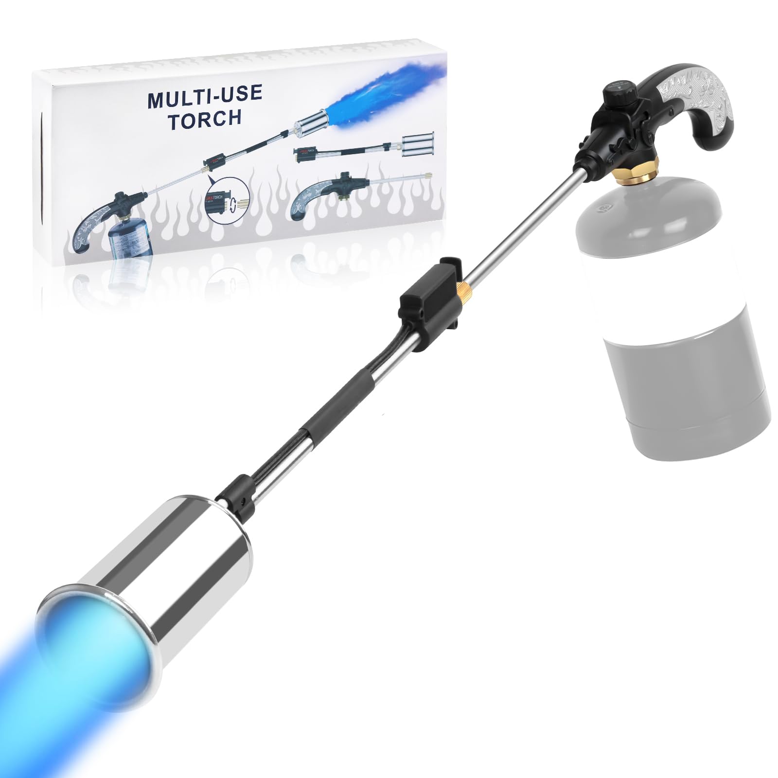 Propane Torch Weed Burner, High Output 1,200,000 BTU Weed Torch Flamethrower,Heavy Duty Blow Torch with Flame Control and 30