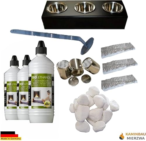 Miniatura 3 de Gel + Ethanol Fire-Places Emily Premium - Juego de accesorios de 21 piezas, color cereza