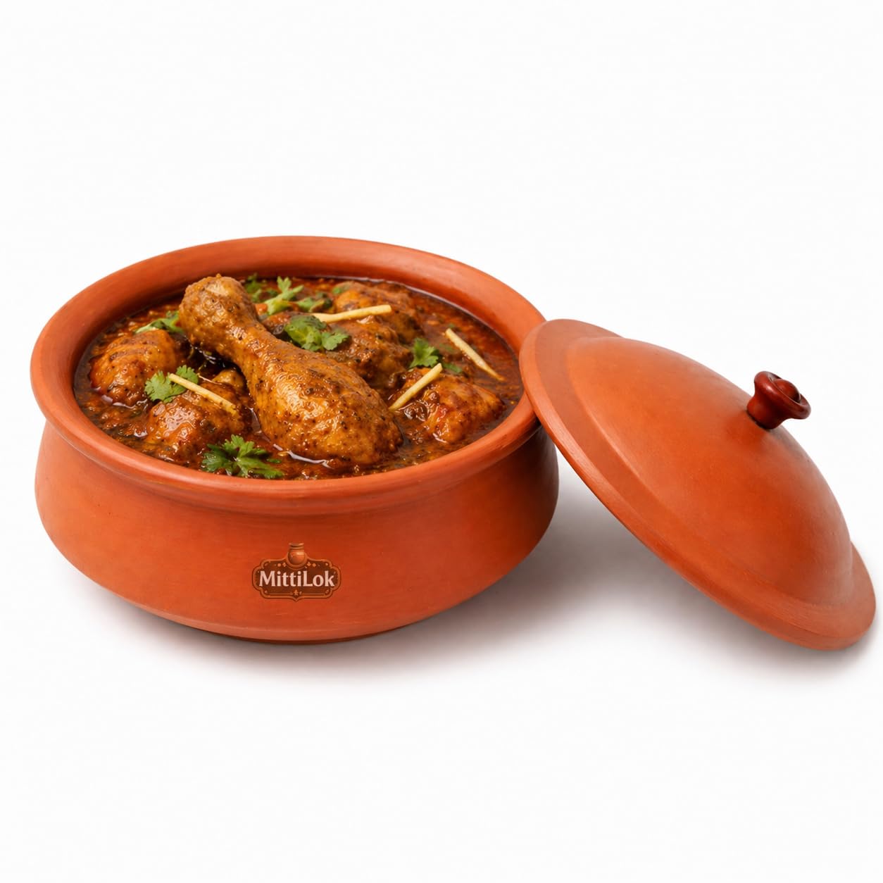 Buy MittiLok Clay Dahi Handi 2 L with Lid - Image 1