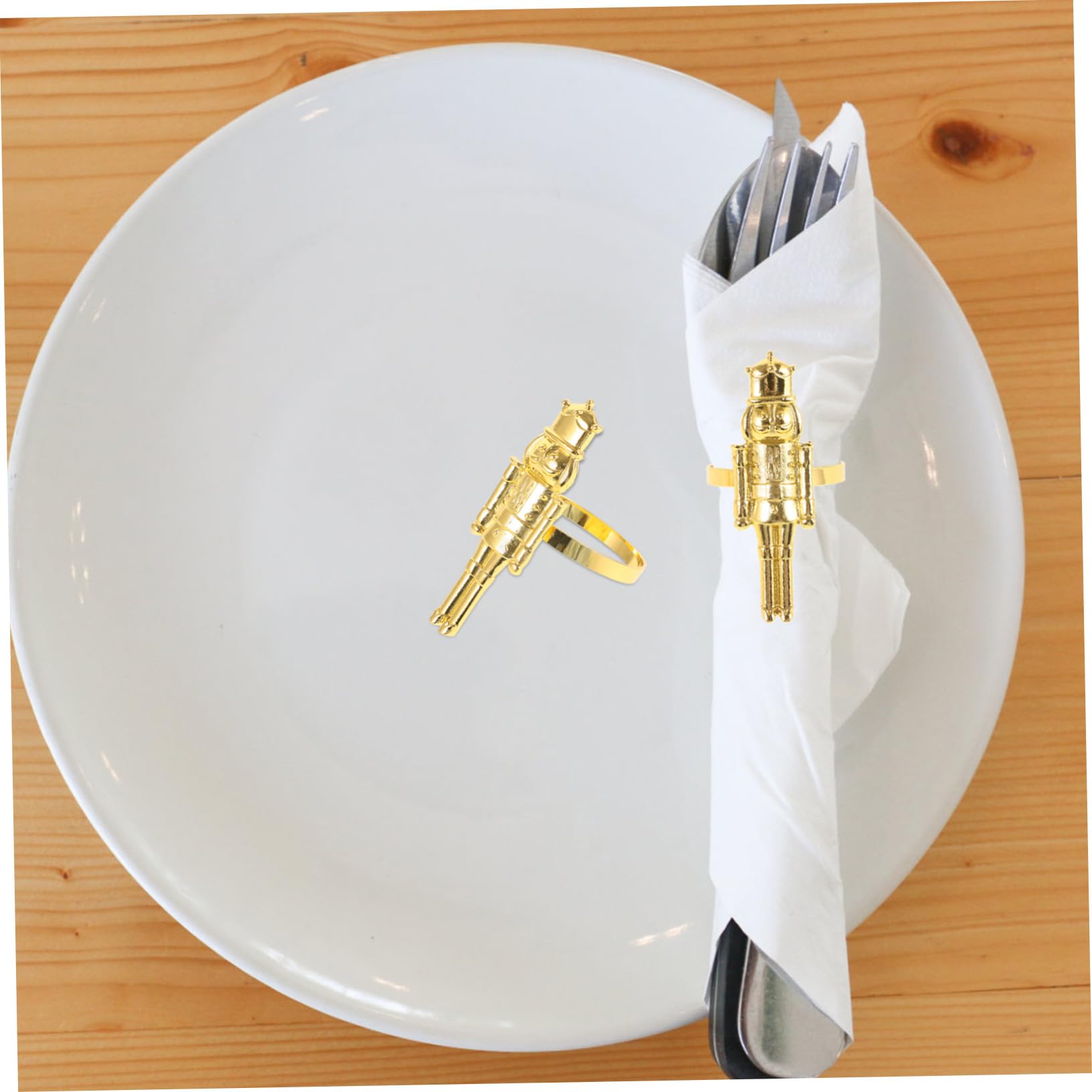 6piezas Servilleteros De Cascanueces Navideños para Mesa De Comedor Hebillas para Servilletas Forma De Cascanueces Decoración De Fiesta