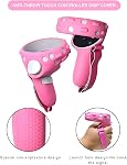 Head Strap for Oculus Quest 2, Adjustable Elite Strap with Silicone Controller Covers, VR Face Cover & Front Face Protector, Comfortable Replacement Set for Oculus Quest 2 Accessories (Pink)