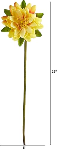 Miniatura 5 de Nearly Natural Flor artificial de loto de 28 pulgadas (juego de 4)