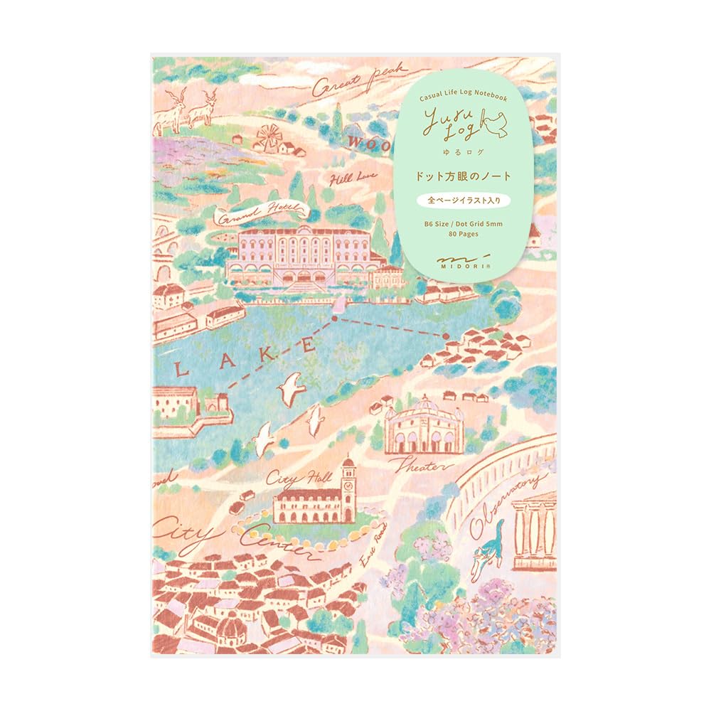 Amazon | ミドリ ノート ゆるログ B6 旅とホテル柄 15366006