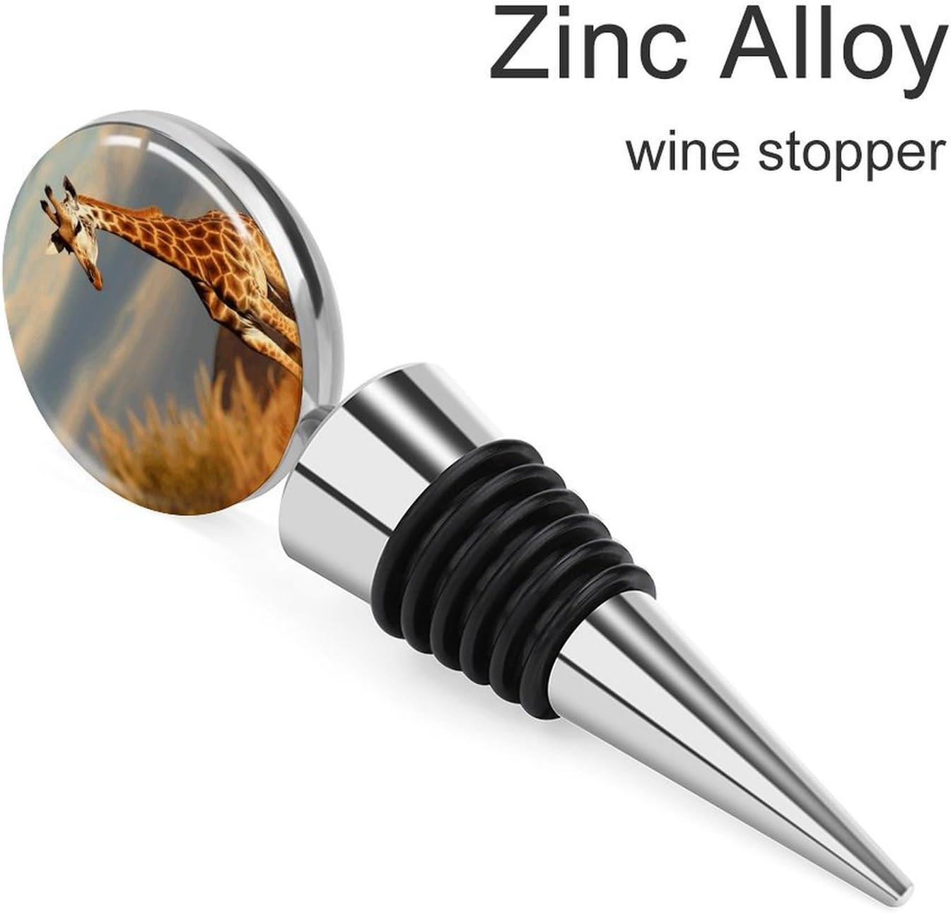 Giraffe Animals Of Africa Wine Bottle Stopper Reusable Wine Seal Stopper, Decorative Bottle Sealer Keep The Wine Fresh, Is An Ideal Wine Accessory Gift image 3