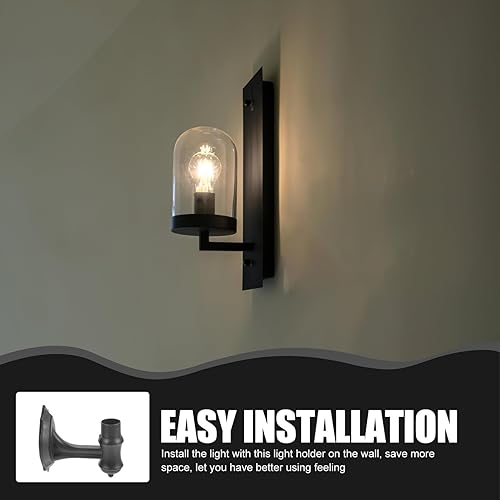 Miniatura 6 de Uonlytech 2 unids luces solares de plástico antorcha accesorios al aire libre reemplazo soporte de pared de plástico base de montaje en pared para