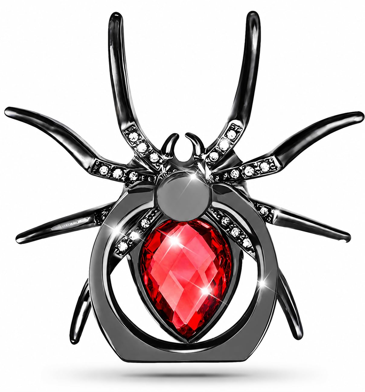 Mizi Spider Phone Ring Holder, Cell Phone Grip, Adjustable 360° Rotation Finger Ring Stand for Smartphone Mobile Tablets - Red-image-47