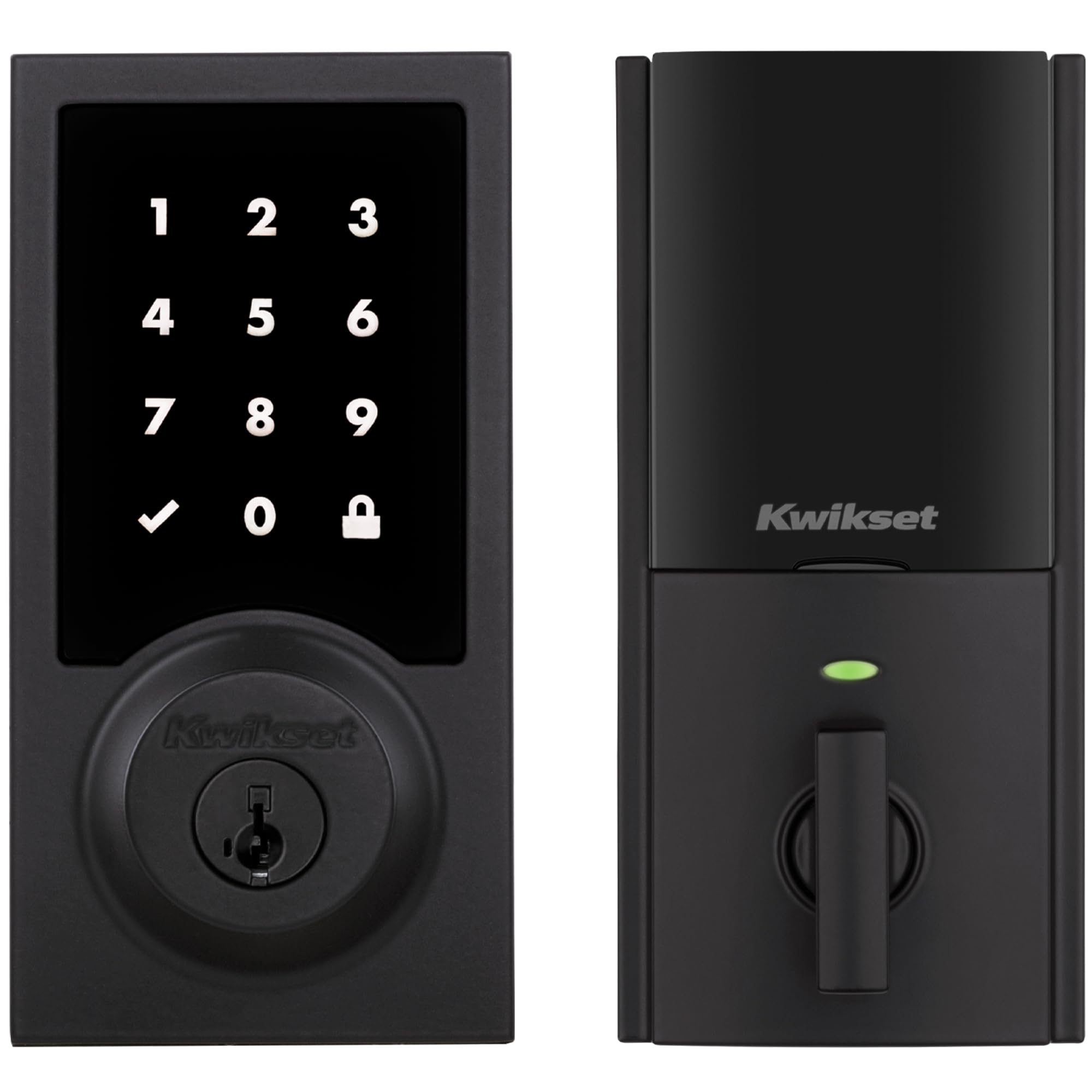 Photo 1 of Kwikset HomeConnect 918 Contemporary Z-Wave Long Range Enabled Touchscreen Lock Works with Ring Alarm, Samsung SmartThings Hub Required, Sold Separately in Matte Black