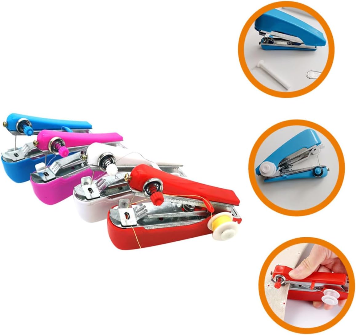 Gadpiparty 4pcs Beginner Sewing Machine Kit Mini Sewing Tool Handheld Portable for Boys and Girls Adult Professional Thread Mending Easy to Use