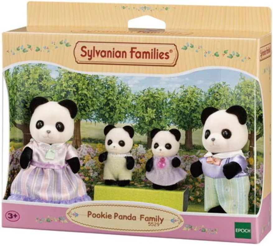 Pookie Panda Family - dollhouse playset 5529, Yellow, Purple