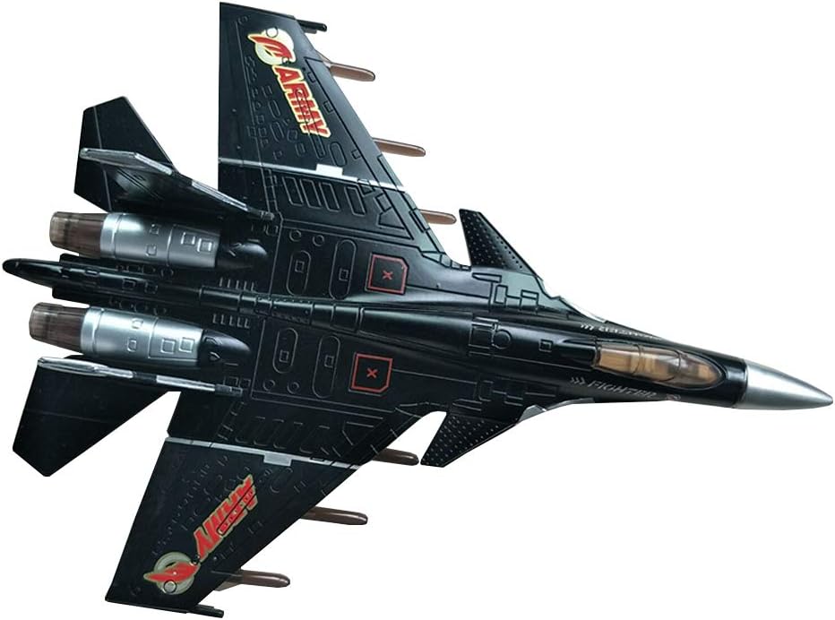 HSOMiD Army Air Force Fighter Jet Toy Military Airplane - Fun Lights and Sounds, Bump and Go Action Pretend Play Kids Aircraft Bomber Plane -Great Christams Gift For Boys