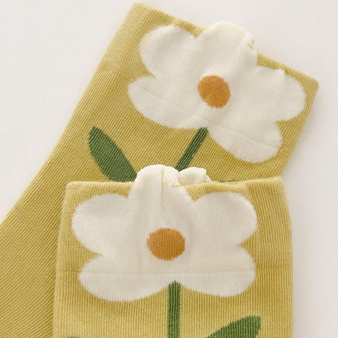 5 Pairs Cute Crew Socks for Women Funny Novelty Breathable Casual Socks4